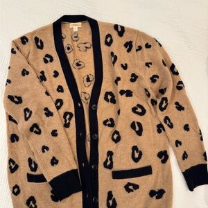 Leopard Print 100% Cashmere Cardigan Sweater from JCrew Size Small